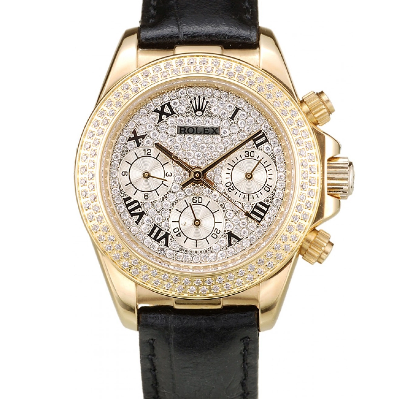 Studded Dial Bezel 98238 Rolex Case Daytona Crystal Studded Gold Lady Crystal 0730